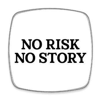 No Risk No Story - Viereckiger Kühlschrankmagnet - Weiß - Vorne