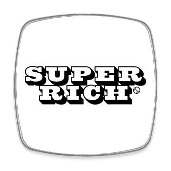 Superrich – Dream big, live bigger - Square fridge magnet - white - Front