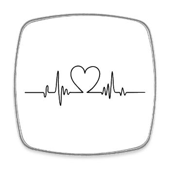 Heartbeat and Infinite Love - Square fridge magnet - white - Front