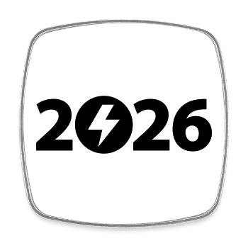 Hochspannung 2026, Elektriker 2026 - Viereckiger Kühlschrankmagnet - Weiß - Vorne