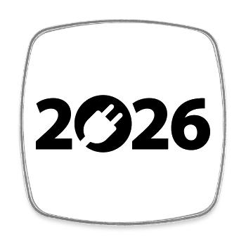 Elektriker 2026, Elektroniker 2026 - Viereckiger Kühlschrankmagnet - Weiß - Vorne