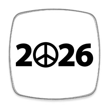 Peace Sign 2026, Freedom 2026, Stop Krieg 2026 - Viereckiger Kühlschrankmagnet - Weiß - Vorne