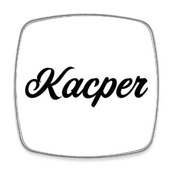 Kacper Prénom polonais cadeau - Magnet carré - blanc - Devant