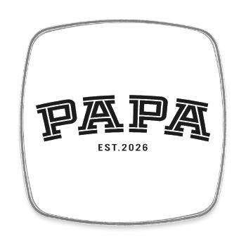 Papa Est. 2026 - Magnet carré - blanc - Devant