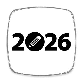 Écrivain 2026, Étudiant 2026, Étudiant 2026 - Magnet carré - blanc - Devant