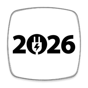 Elektriker 2026, Elektroniker 2026, Strom 2026 - Viereckiger Kühlschrankmagnet - Weiß - Vorne