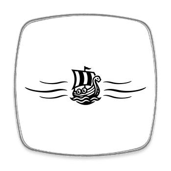 Bateau-dragon Viking Viking Ship - Magnet carré - blanc - Devant