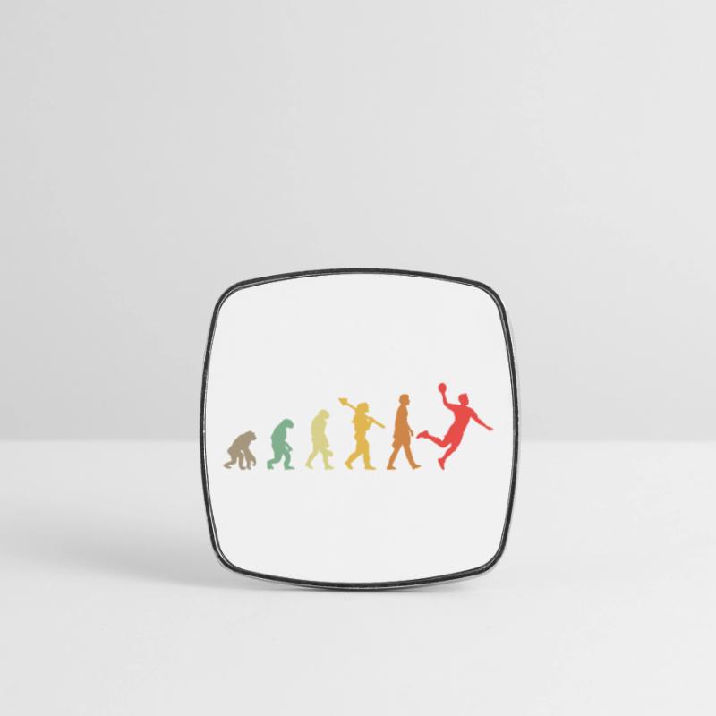 Handball Evolution Handball Development Retro Square fridge magnet