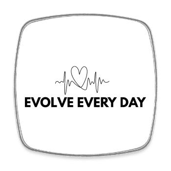 Evolve Every Day Shirt – Growth Mindset Print - Viereckiger Kühlschrankmagnet - Weiß - Vorne