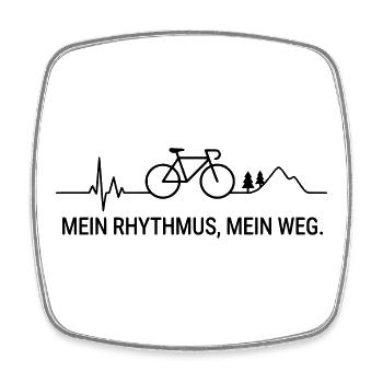 MEIN RHYTHMUS MEIN WEG (EKG - Farbe anpassbar) - Viereckiger Kühlschrankmagnet - Weiß - Vorne