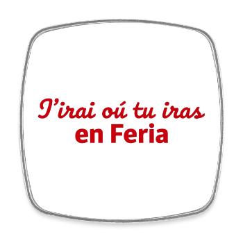 Feria chanson - Magnet carré - blanc - Devant