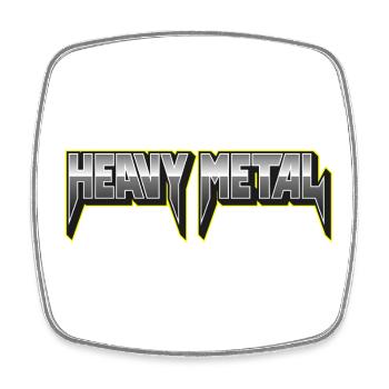 Heavy Metal 3D Typography Logo - Square fridge magnet - white - Front