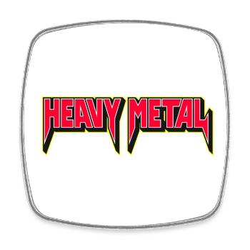 Heavy Metal Neon Red Logo - Square fridge magnet - white - Front
