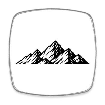 Mountains icon - Square fridge magnet - white - Front