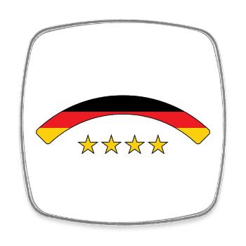 Drapeau Allemand - Allemagne - Magnet carré - blanc - Devant
