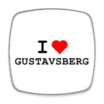 I love Gustavsberg - Ich liebe Gustavsberg - Viereckiger Kühlschrankmagnet - Weiß - Vorne