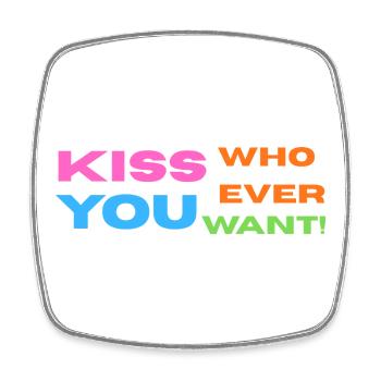Pride / CSD / LGBTQ+ Design "Kiss" - Viereckiger Kühlschrankmagnet - Weiß - Vorne