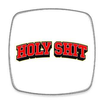 Heilige Scheiße, Sportstil-Text-Logo - Viereckiger Kühlschrankmagnet - Weiß - Vorne