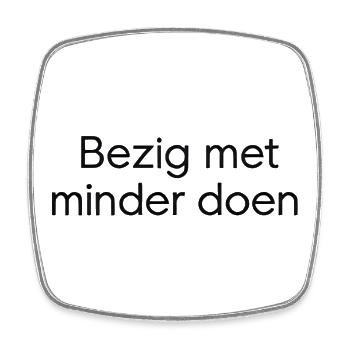 Doing less – Trendy Text Design - Square fridge magnet - white - Front