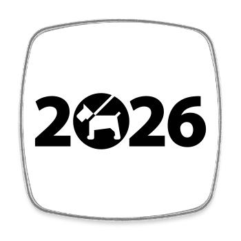 Hund 2026, Haustier 2026, Tierheim 2026 - Viereckiger Kühlschrankmagnet - Weiß - Vorne