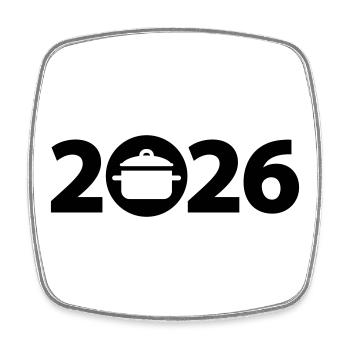 Chef 2026, Chef 2026, Restaurateur 2026 - Magnet carré - blanc - Devant