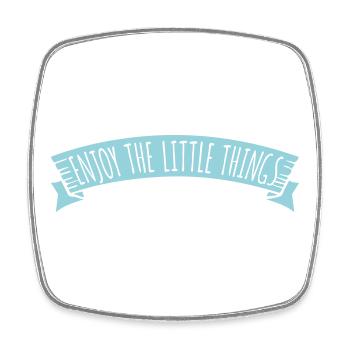 Enjoy The Little Things Gratitude Mindfulness - Square fridge magnet - white - Front