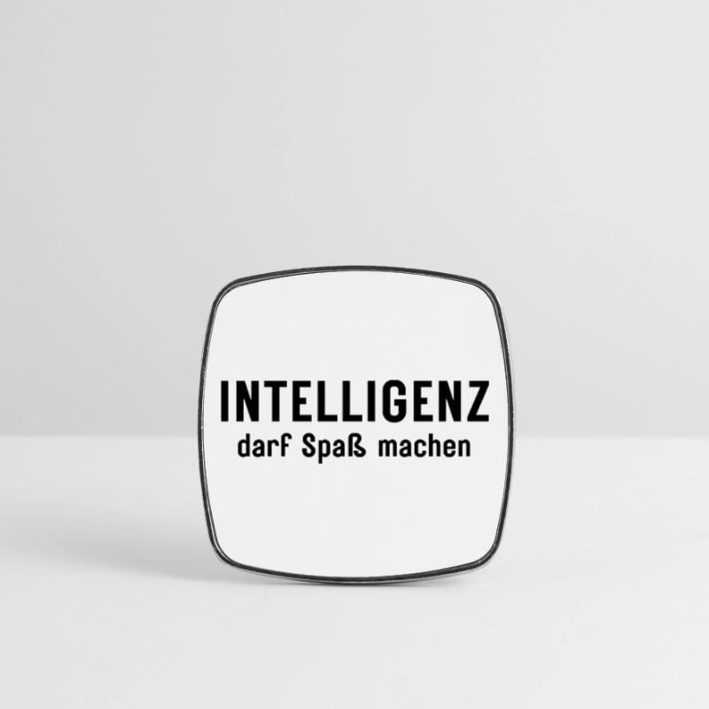 Intelligence can be fun Statement Design Square fridge magnet