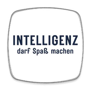 Intelligenz darf Spaß machen Statement Design - Viereckiger Kühlschrankmagnet - Weiß - Vorne