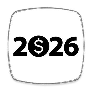 Dollar 2026, Billionaire, Millionaire, Profit - Square fridge magnet - white - Front