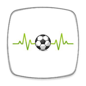 Herzschlag des Spiels – Fußball - Viereckiger Kühlschrankmagnet - Weiß - Vorne