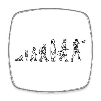 Boxen Evolution - Viereckiger Kühlschrankmagnet - Weiß - Vorne