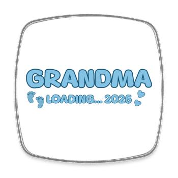 Grandma Loading 2026 - Viereckiger Kühlschrankmagnet - Weiß - Vorne