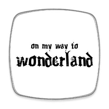 On my way to Wonderland - Square fridge magnet - white - Front