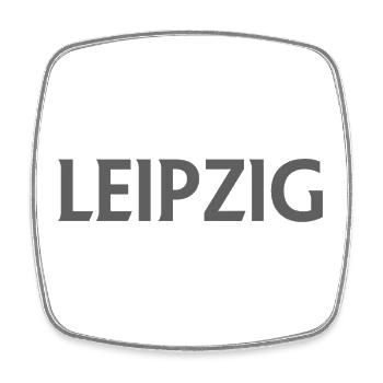 Leipzig – Deutschland Textdesign - Viereckiger Kühlschrankmagnet - Weiß - Vorne