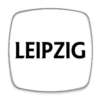 Leipzig – Deutschland Textdesign - Viereckiger Kühlschrankmagnet - Weiß - Vorne