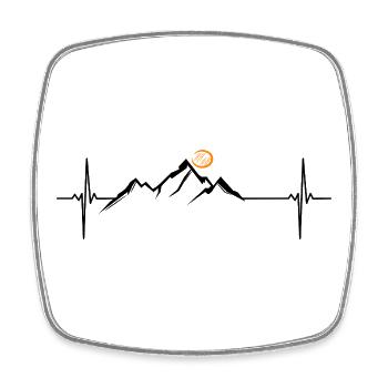 Mountains Mountain Heartbeat Gift Nature Conservation - Magnet carré - blanc - Devant