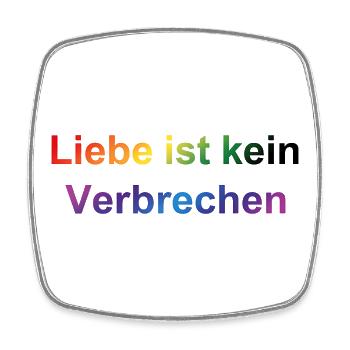 Love Is Not a Crime – Rainbow Statement - Square fridge magnet - white - Front