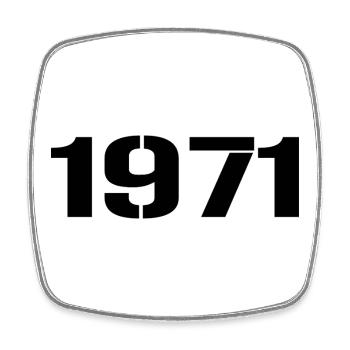 Vintage 1971 - Square fridge magnet - white - Front