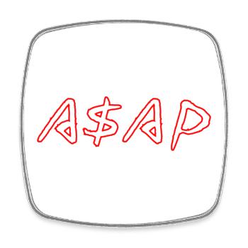 ASAP Neon Sketch Red - Square fridge magnet - white - Front
