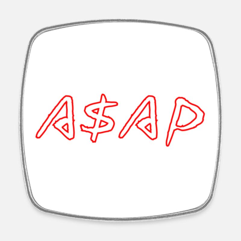 ASAP Neon Sketch Rot - Viereckiger Kühlschrankmagnet - Weiß