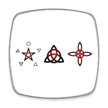 Wicca-Symbole – Mystische Kunst - Viereckiger Kühlschrankmagnet - Weiß - Vorne