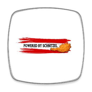 Propulsé par Schnitzel Austria Humour Shirt - Magnet carré - blanc - Devant