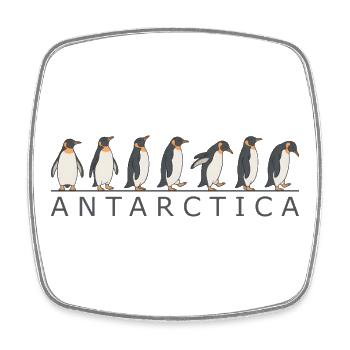 Familienurlaub in der Antarktis: Pinguine in der A - Viereckiger Kühlschrankmagnet - Weiß - Vorne