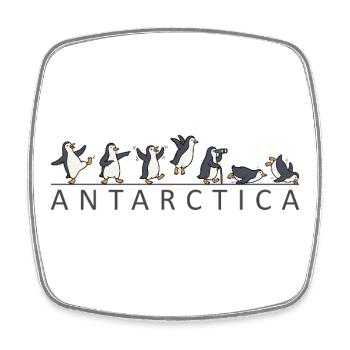 Familienurlaub in der Antarktis: Pinguine in der A - Viereckiger Kühlschrankmagnet - Weiß - Vorne