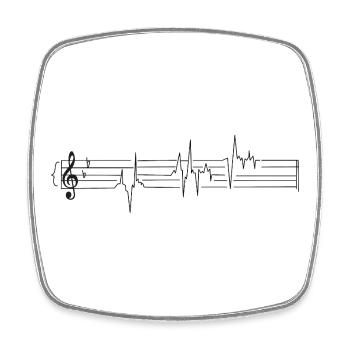 Musique Partitions Notes Battements de cœur Musiciens - Magnet carré - blanc - Devant