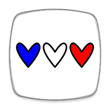 HERZ. HERZ. VALENTINSTAG. LIEBE. LIEBE. PAAR. - Viereckiger Kühlschrankmagnet - Weiß - Vorne