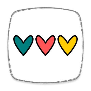 HERZ. HERZ. VALENTINSTAG. LIEBE. LIEBE. PAAR. - Viereckiger Kühlschrankmagnet - Weiß - Vorne