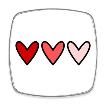 HERZ. HERZ. VALENTINSTAG. LIEBE. LIEBE. PAAR. - Viereckiger Kühlschrankmagnet - Weiß - Vorne