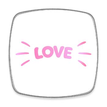 Love Pink Luminous - Square fridge magnet - white - Front
