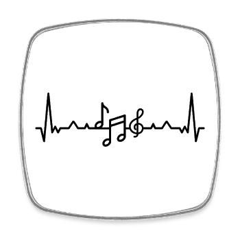 Heartbeat Music Musician clef - Square fridge magnet - white - Front